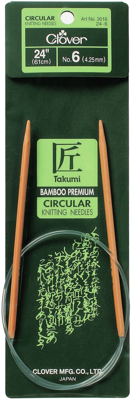 Takumi Bamboo Circular Knitting Needles 24-Size 6/4mm
